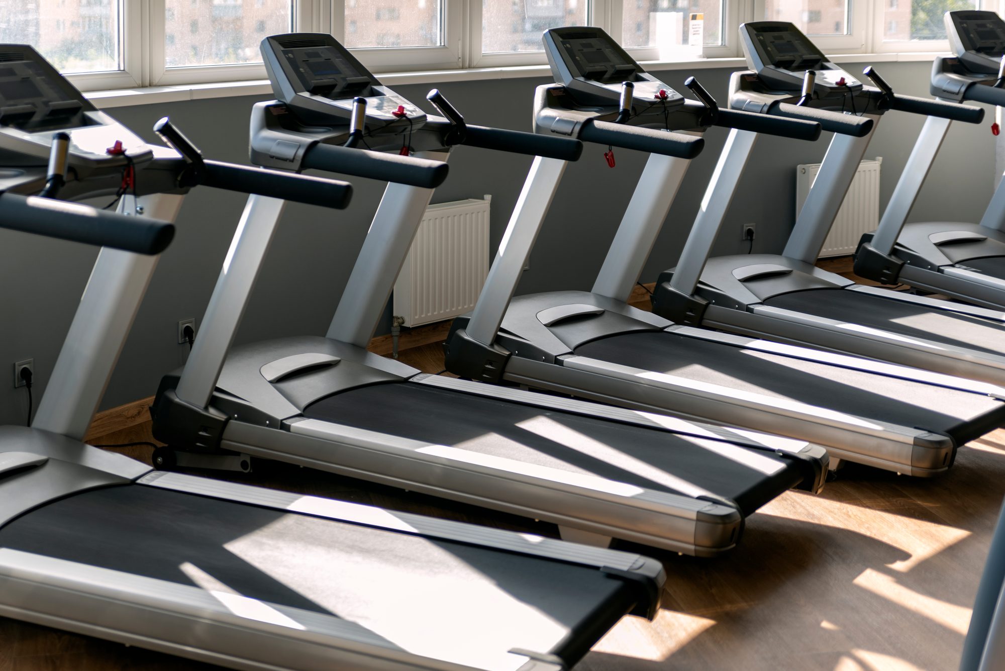 Treadmills in a gym where people train for endurance and fat loss